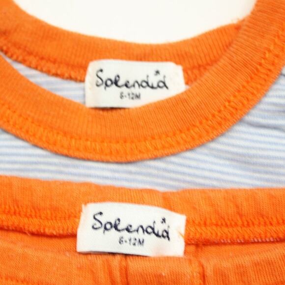 Splendid Outfit Baby Boys Size 6-12m Orange Blue Set - Picture 3 of 3